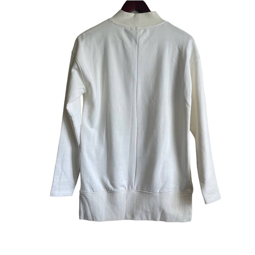 Noisy May Cream‎ Textured Mock Neck Sweatshirt XS Side Zip Minimalist Scandi Top - Picture 2 of 11